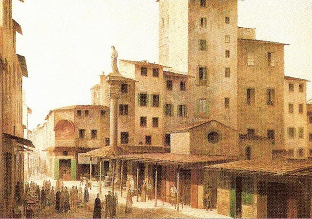 Oude marktplein door Fabio Borbottoni (1820-1902) - Bron: Wikipedia